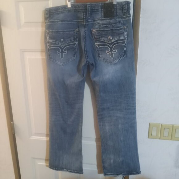 Rock Revival Men's Ewald Regular Fit Boot Stretch Jeans 38 - Picture 5 of 9